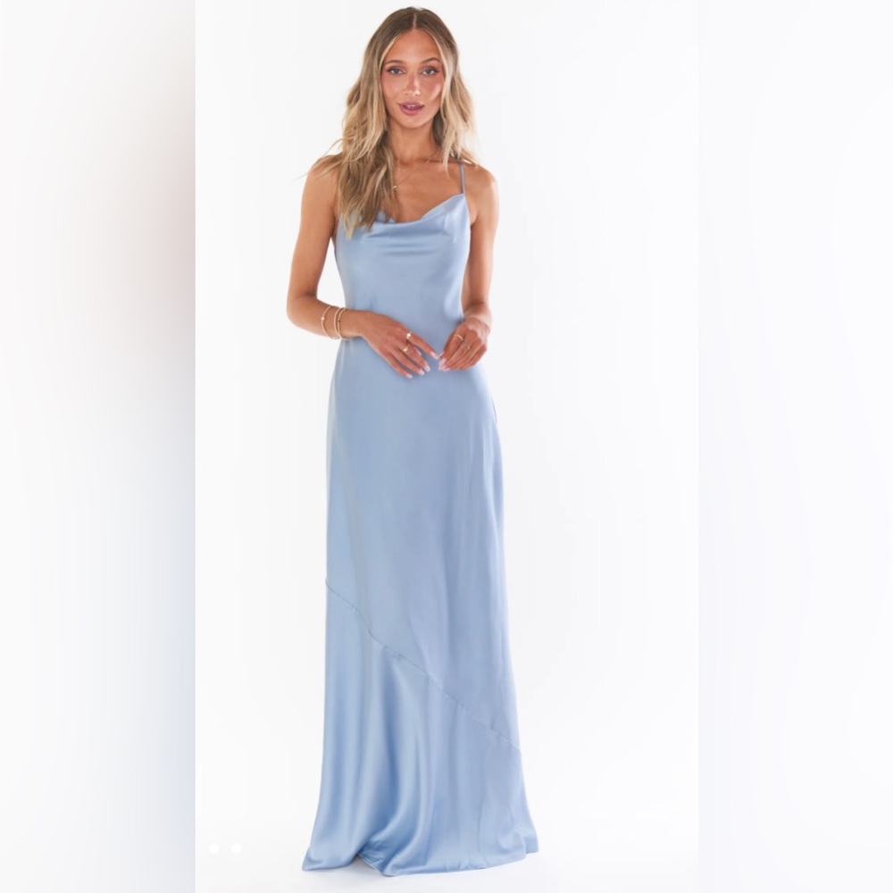 Show Me Your MuMu Size XL Steel Blue Luxe Satin